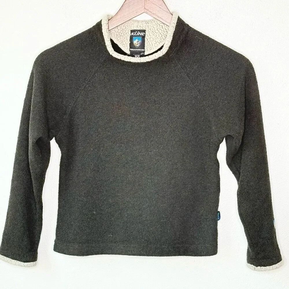 Kuhl Alfpaca Mock Neck Dark Brown Pullover Sweater - Kids US M